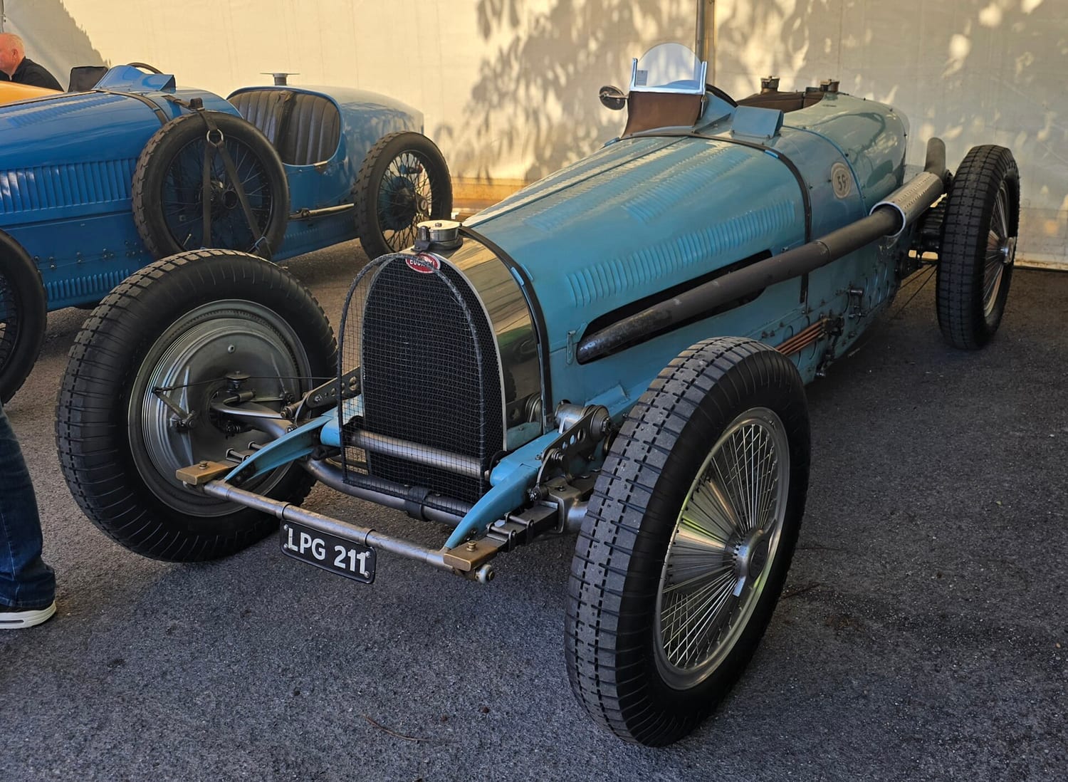 1934 Bugatti Type 59 with its horseshoe radiator on display