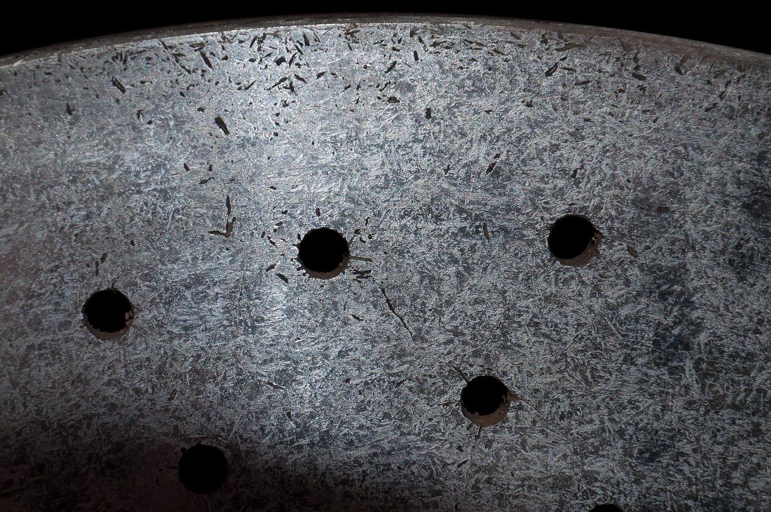Close-up of the surface of a carbon-ceramic brake disc