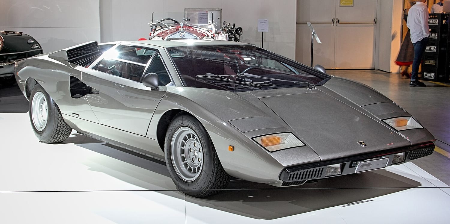 Silver Lamborghini Countach LP400 Periscopio from 1976