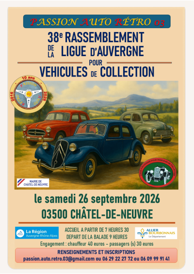 26e Rassemblement de la Ligue d'Auvergne pour Véhicules de Collection