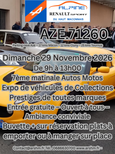 Expo autos/motos/véhicules de collections et prestiges de toutes marques