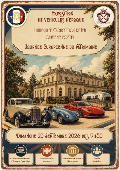 Exposition de véhicules d’époque – L’Immaculée Conception de Pau