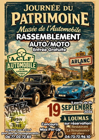Journée du patrimoine et Rassemblement auto/moto