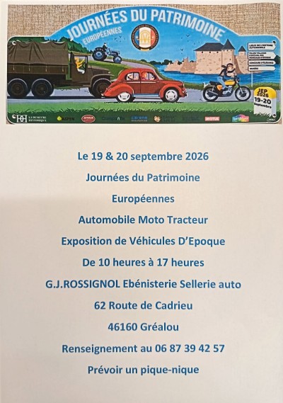 Journées Européennes du Patrimoine – Exposition de véhicules d'époque