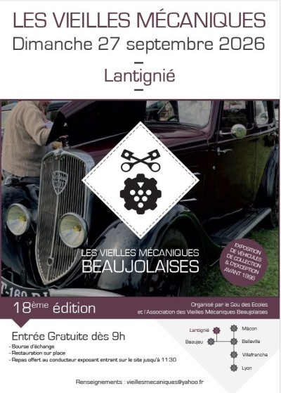 Les Vieilles Mécaniques Beaujolaises reviennent pour leur 18e édition