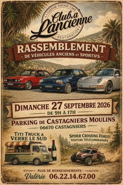 Rassemblement de véhicules anciens et sportifs